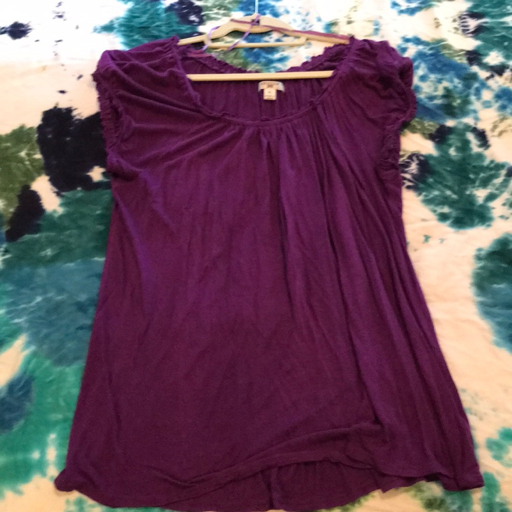 Cute rayon top with ruffle trim